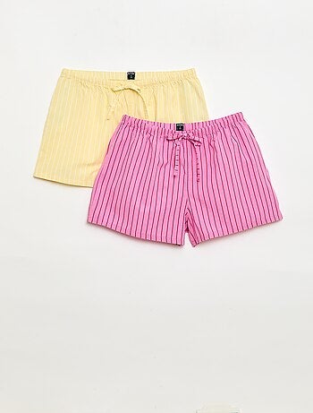 Pack de 2 pantalones cortos de popelina con cordón de algodón