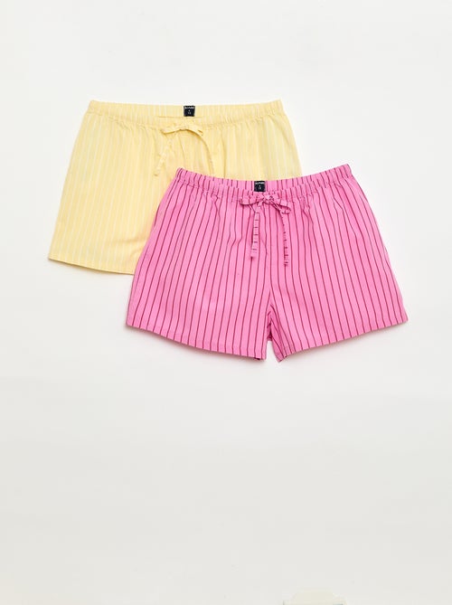 Pack de 2 pantalones cortos de popelina con cordón de algodón - Kiabi