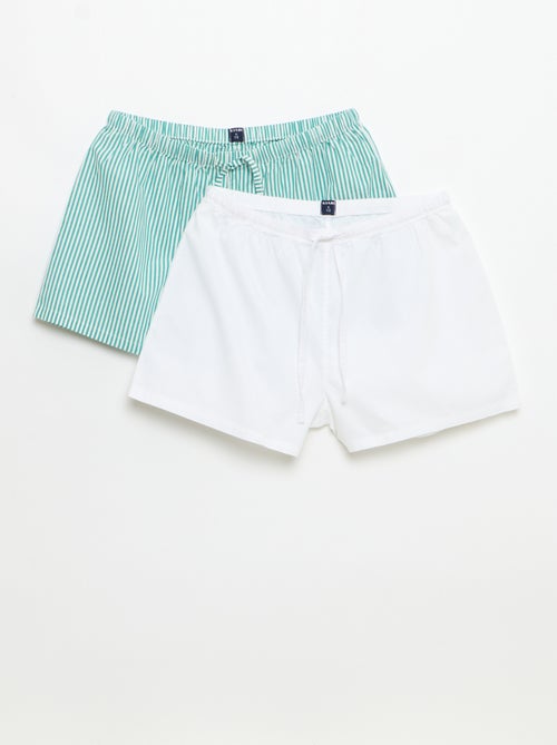 Pack de 2 pantalones cortos de popelina con cordón de algodón - Kiabi