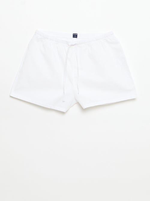 Pack de 2 pantalones cortos de popelina con cordón de algodón - Kiabi