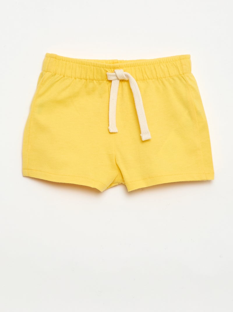 Pack de 2 pantalones cortos de punto Amarillo - Kiabi