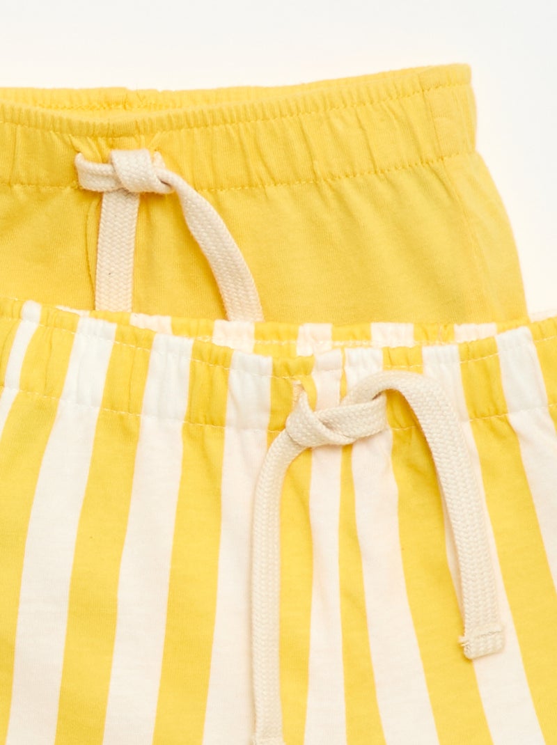Pack de 2 pantalones cortos de punto Amarillo - Kiabi