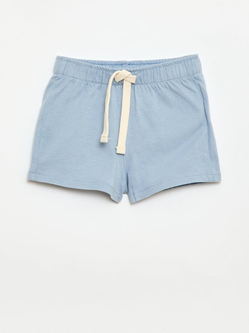 Pack de 2 pantalones cortos de punto Azul - Kiabi