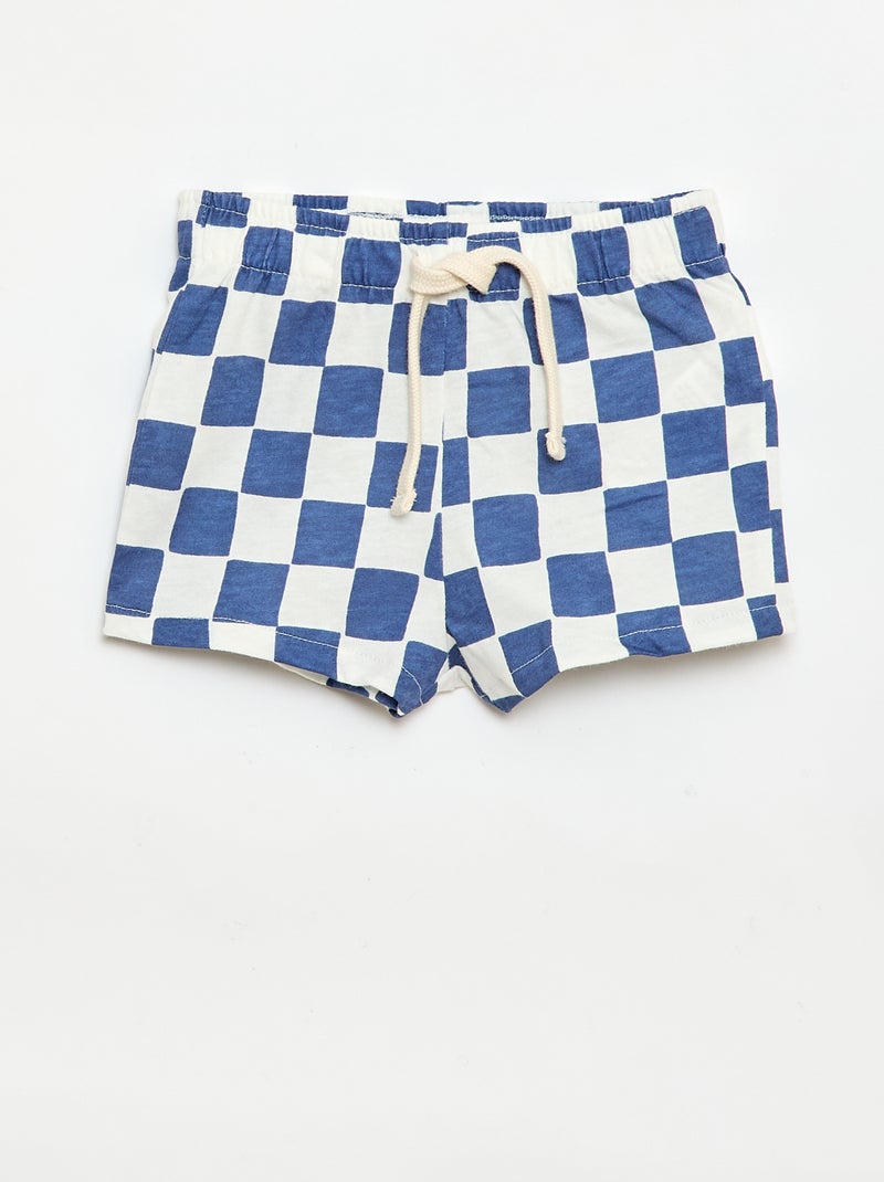 Pack de 2 pantalones cortos de punto Azul - Kiabi