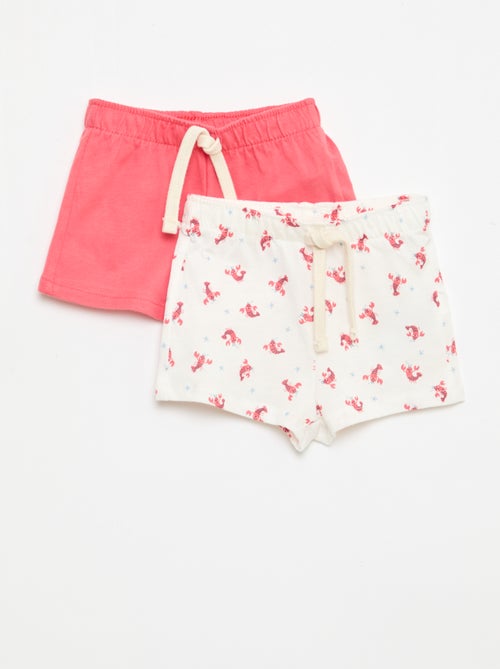 Pack de 2 pantalones cortos de punto - Kiabi