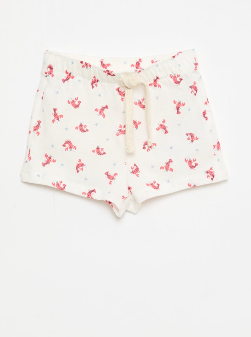 Pack de 2 pantalones cortos de punto Blanco - Kiabi