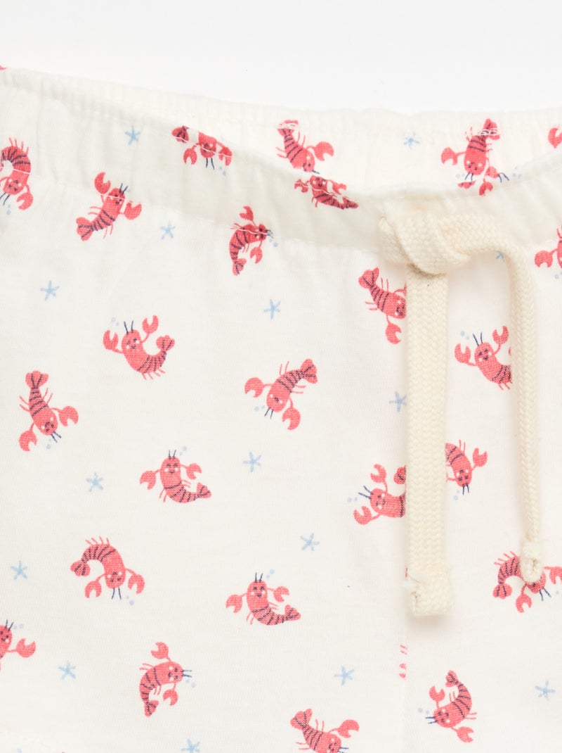 Pack de 2 pantalones cortos de punto Blanco - Kiabi
