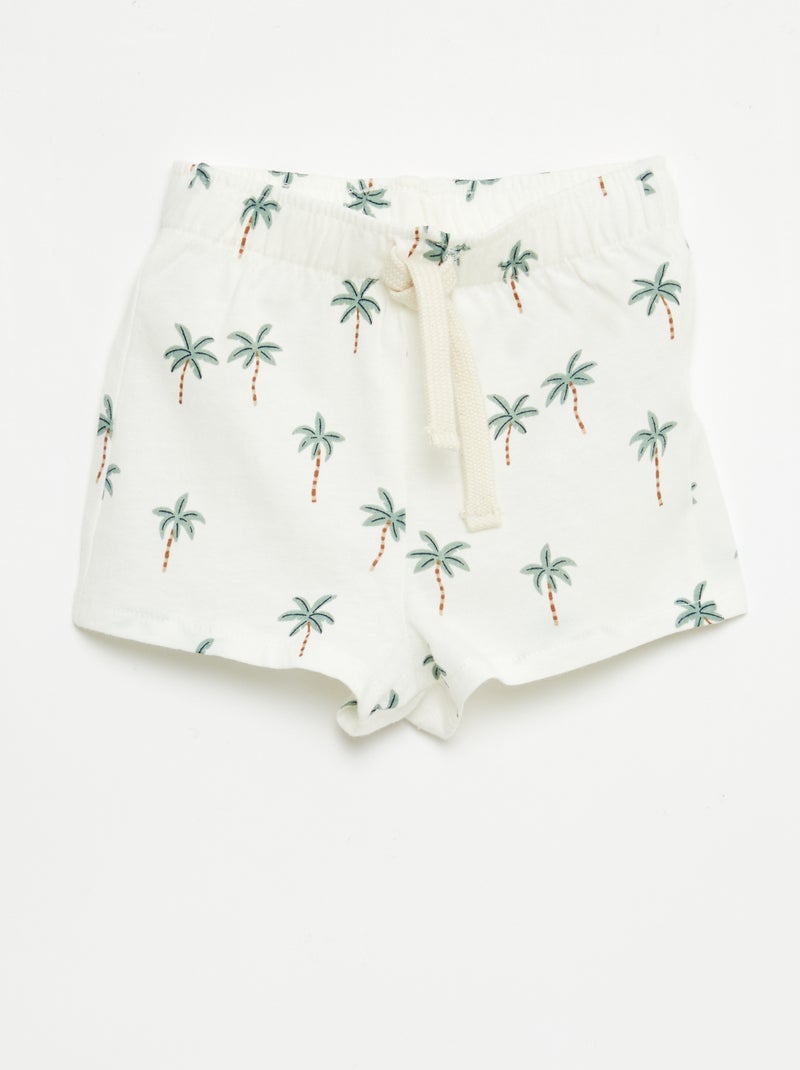Pack de 2 pantalones cortos de punto Blanco - Kiabi