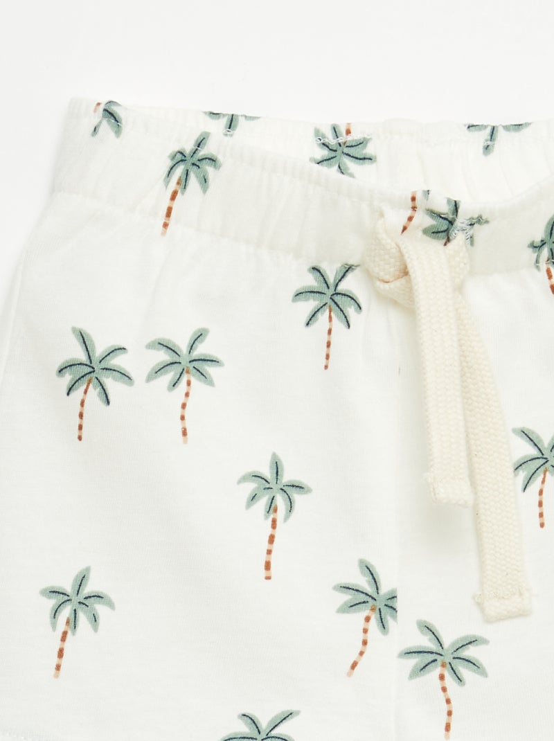 Pack de 2 pantalones cortos de punto Blanco - Kiabi
