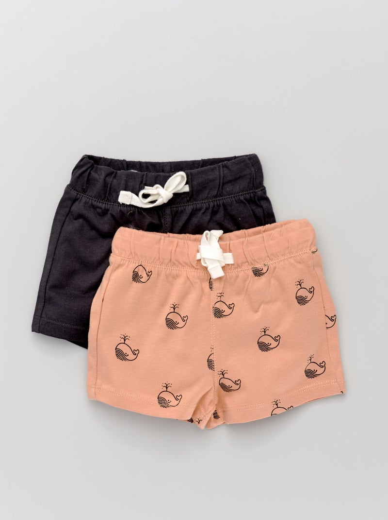 Pack de 2 pantalones cortos de punto NARANJA - Kiabi