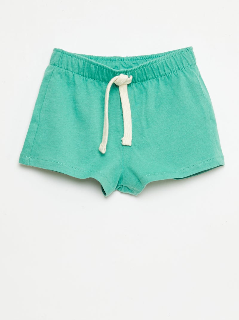 Pack de 2 pantalones cortos de punto Verde - Kiabi