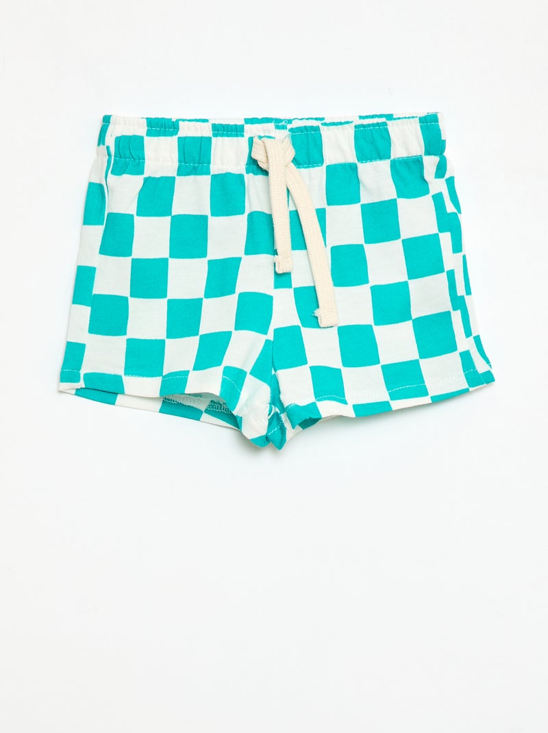 Pack de 2 pantalones cortos de punto Verde - Kiabi