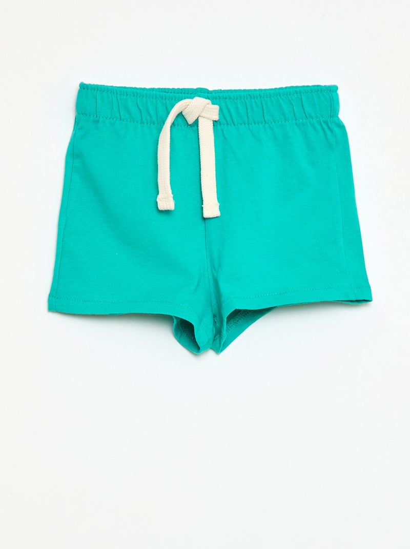 Pack de 2 pantalones cortos de punto Verde - Kiabi