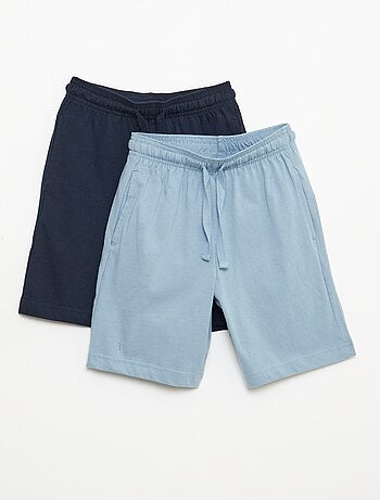 Pack de 2 pantalones cortos en punto de algodón liso