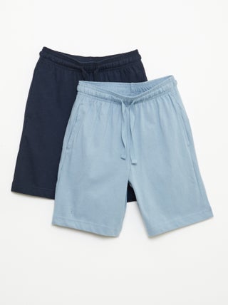 Pack de 2 pantalones cortos en punto de algodón liso