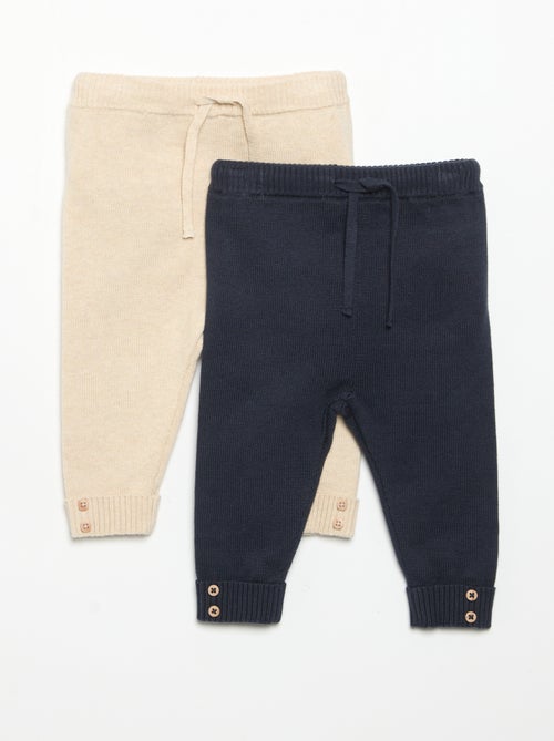Pack de 2 pantalones de algodón de punto - Kiabi