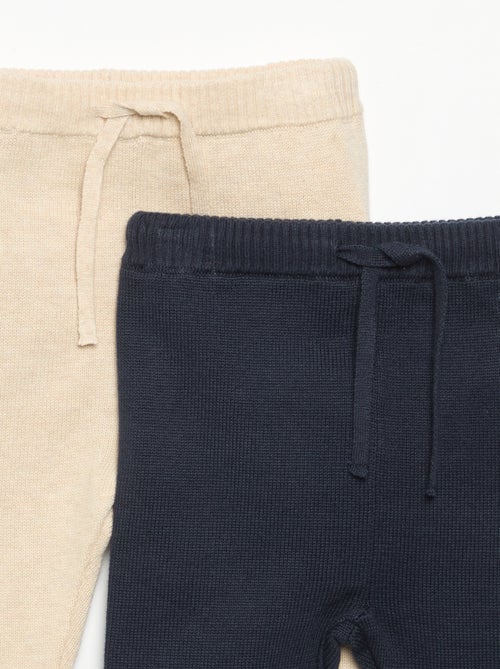 Pack de 2 pantalones de algodón de punto - Kiabi
