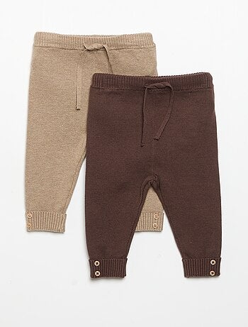 Pack de 2 pantalones de algodón de punto