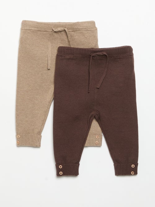 Pack de 2 pantalones de algodón de punto - Kiabi