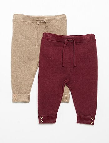Pack de 2 pantalones de algodón de punto