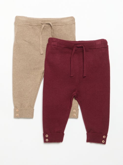 Pack de 2 pantalones de algodón de punto - Kiabi