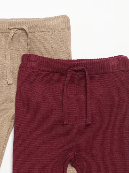 Pack de 2 pantalones de algodón de punto - Kiabi