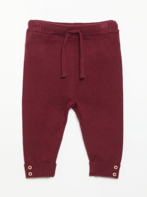 Pack de 2 pantalones de algodón de punto - Kiabi