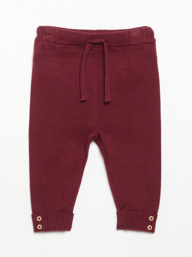 Pack de 2 pantalones de algodón de punto Beige - Kiabi
