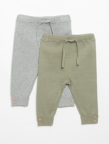 Pack de 2 pantalones de algodón de punto