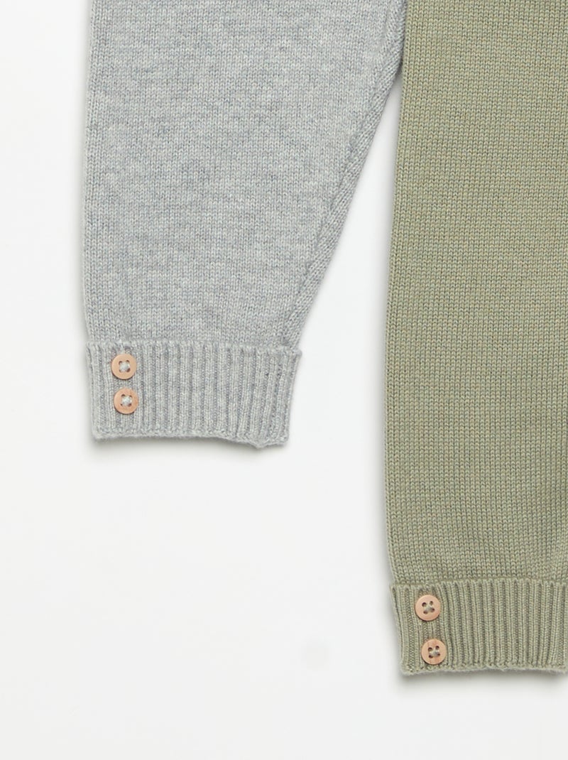 Pack de 2 pantalones de algodón de punto Gris - Kiabi
