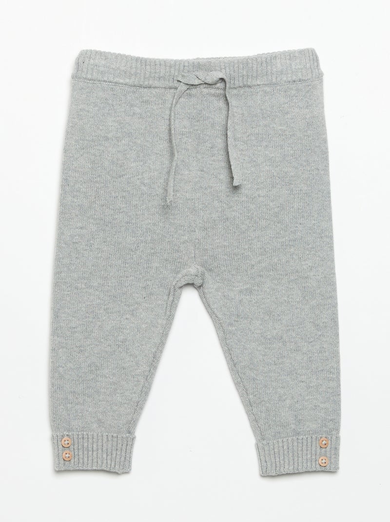 Pack de 2 pantalones de algodón de punto Gris - Kiabi