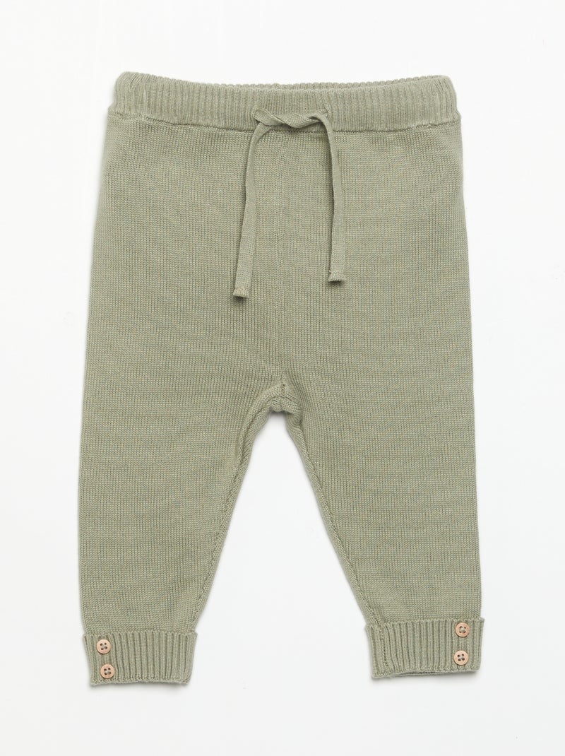 Pack de 2 pantalones de algodón de punto Gris - Kiabi