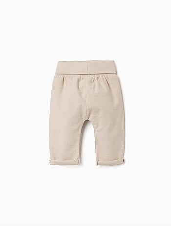 Pack de 2 pantalones de algodón lisos/acanalados