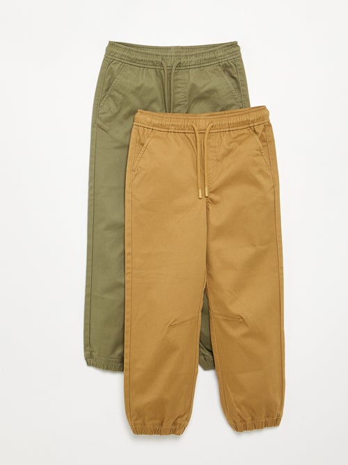 Pack de 2 pantalones de chándal de sarga - Kiabi Pack de 2 pantalones de chándal de sarga - Kiabi