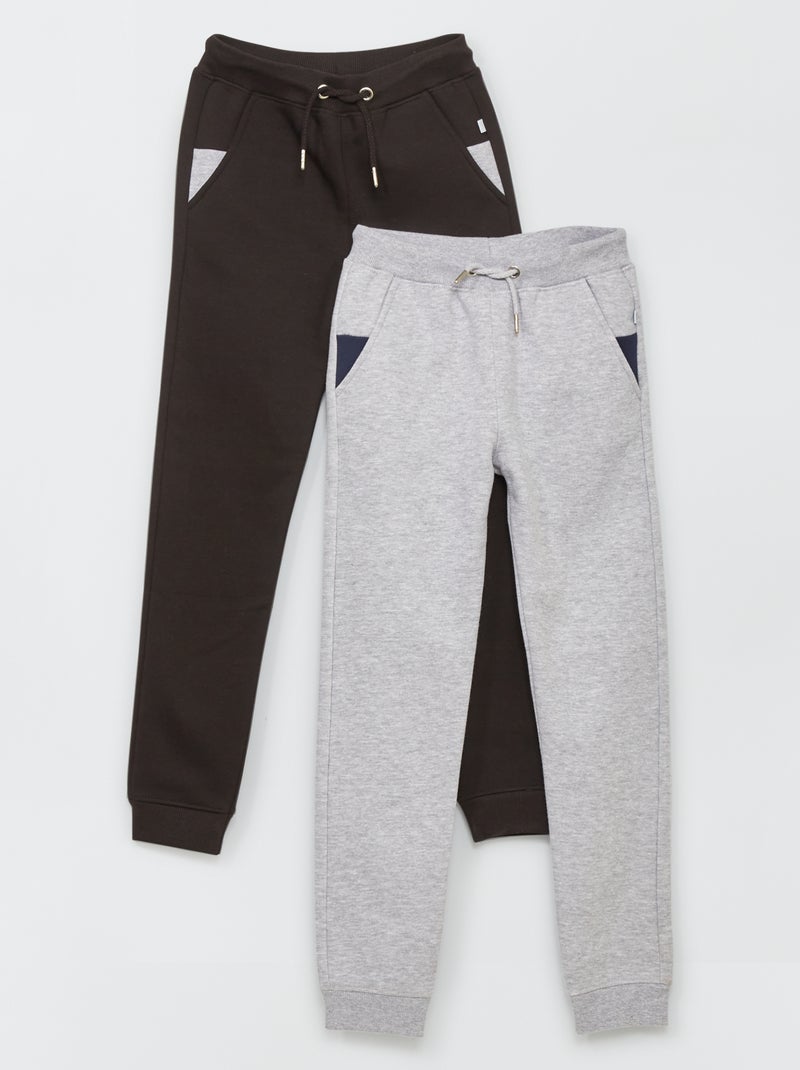 Pack de 2 pantalones de chándal GRIS - Kiabi