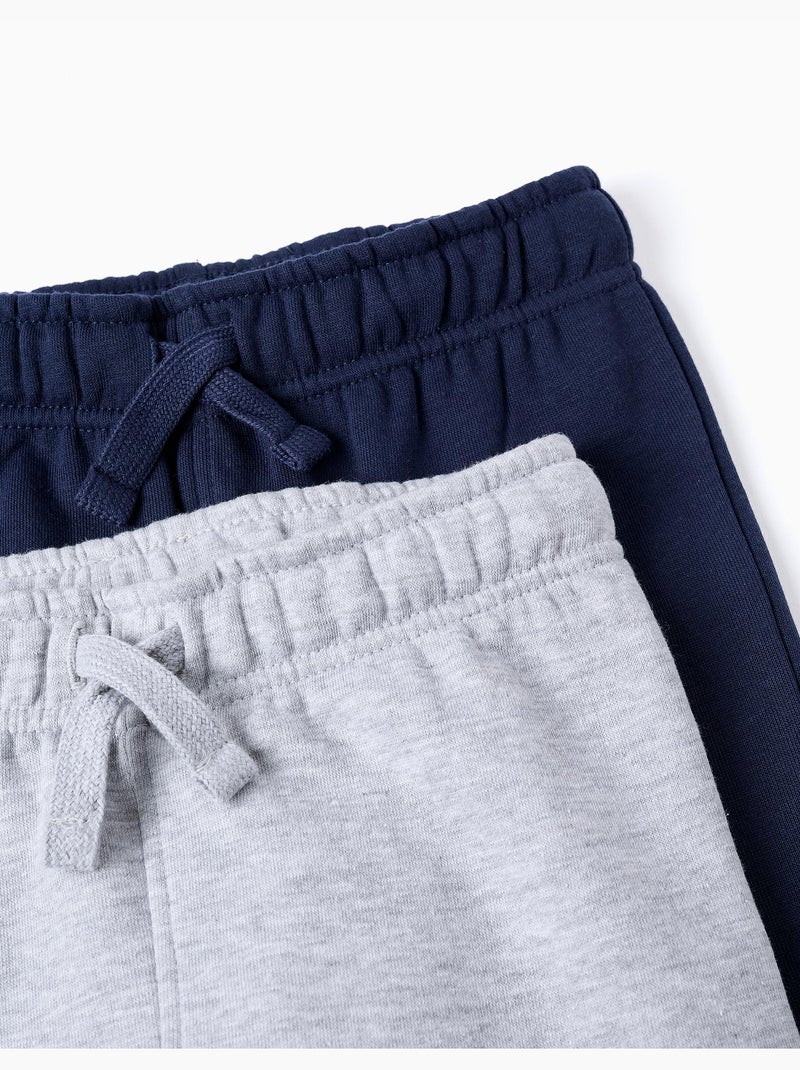 Pack de 2 pantalones de chándal perchados Azul oscuro - Kiabi
