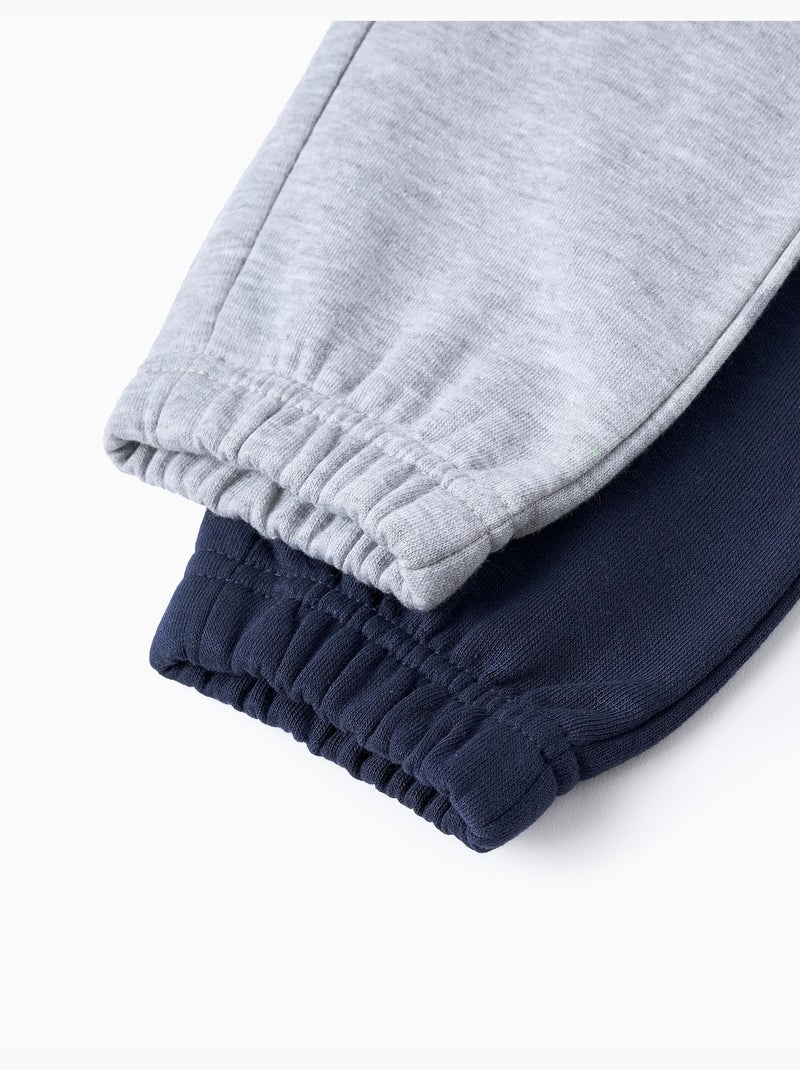 Pack de 2 pantalones de chándal perchados Azul oscuro - Kiabi