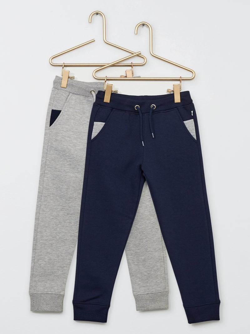 Pack de 2 pantalones de felpa AZUL - Kiabi