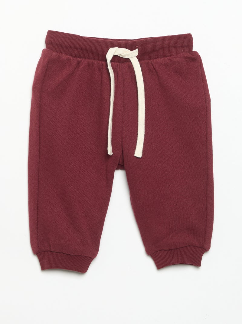 Pack de 2 pantalones de felpa Burdeos - Kiabi