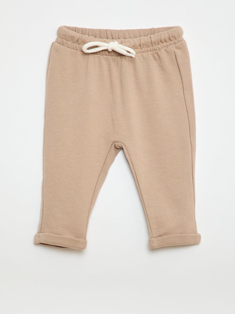 Pack de 2 pantalones de jogging en felpa Beige - Kiabi
