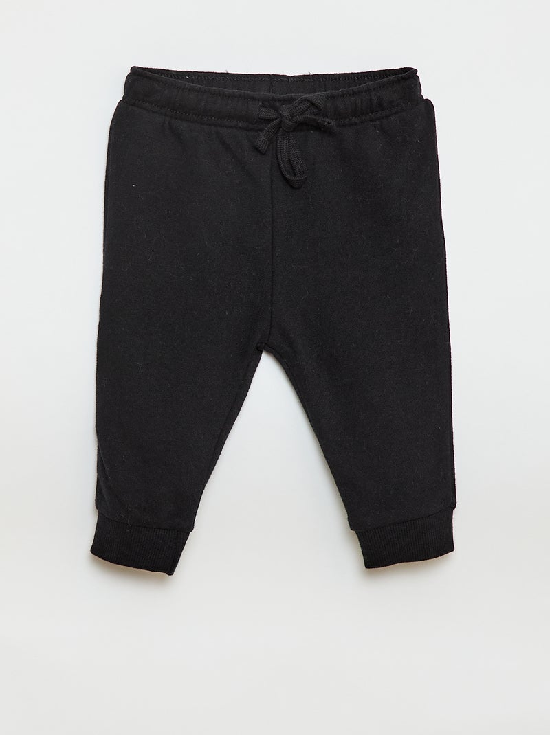 Pack de 2 pantalones de jogging en felpa Negro - Kiabi