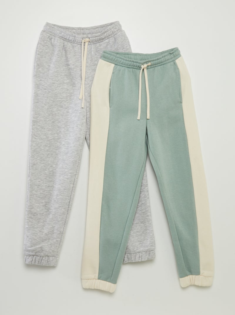 Pack de 2 pantalones de jogging GRIS - Kiabi