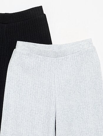 Pack de 2 pantalones de punto acanalado fino