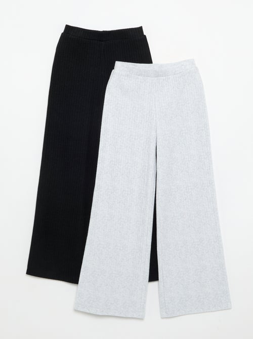 Pack de 2 pantalones de punto acanalado fino - Kiabi