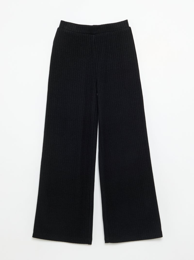Pack de 2 pantalones de punto acanalado fino Negro - Kiabi