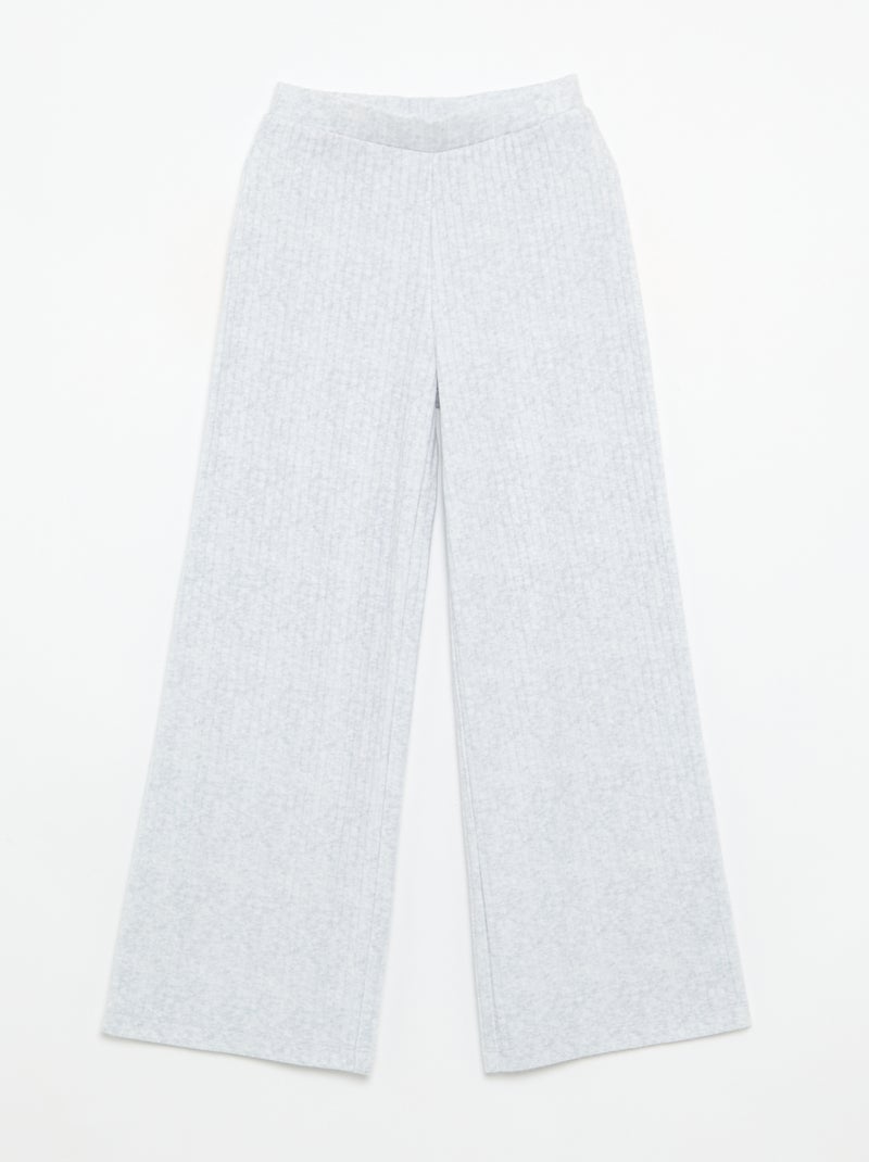 Pack de 2 pantalones de punto acanalado fino Negro - Kiabi