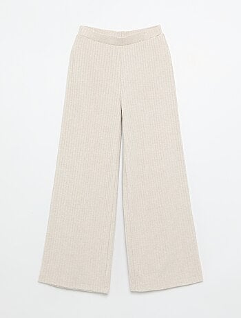 Pack de 2 pantalones de punto acanalado fino
