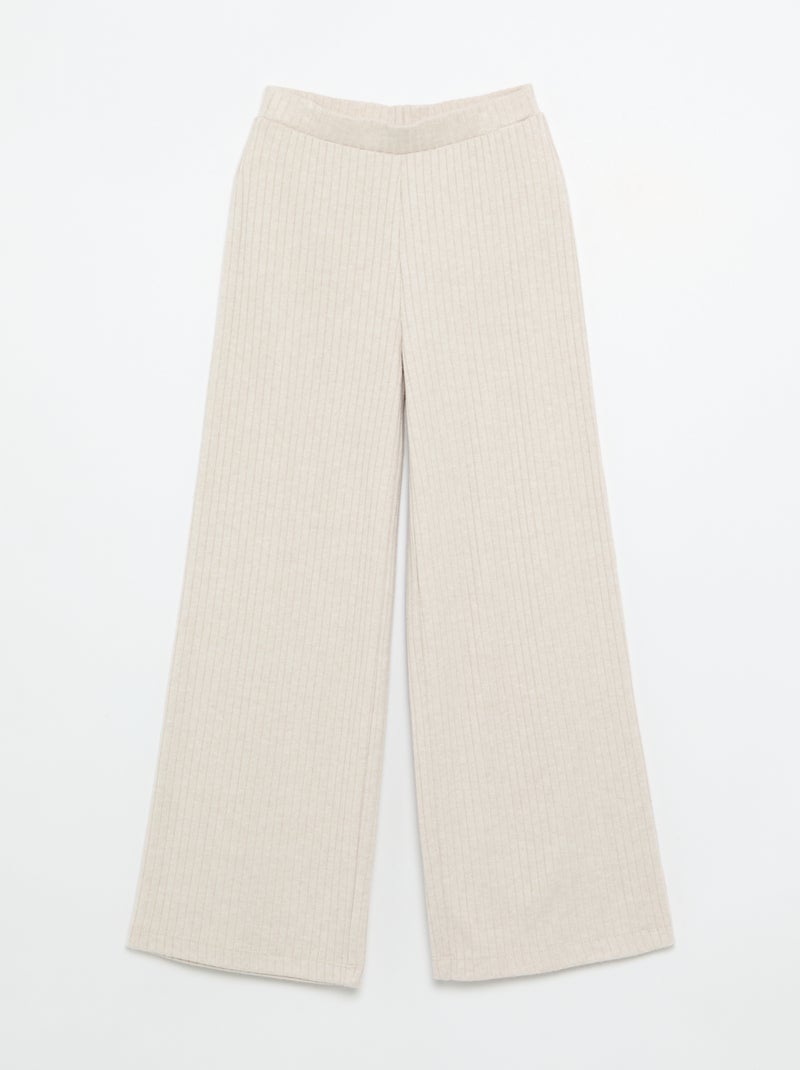 Pack de 2 pantalones de punto acanalado fino Rosa - Kiabi