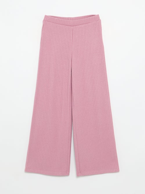 Pack de 2 pantalones de punto acanalado fino - Kiabi