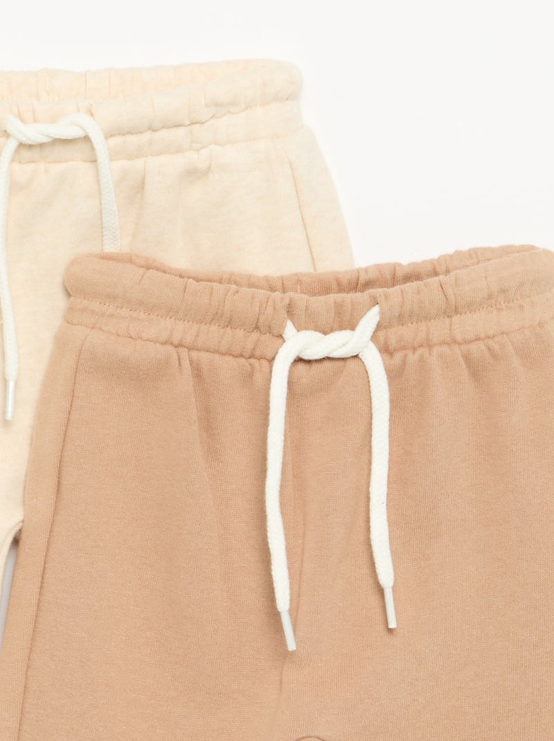 Pack de 2 pantalones forma sarouel de felpa Beige - Kiabi
